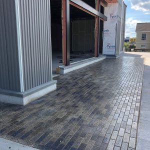 Installation of Genest Concrete Plank Pavers Face Ground Texture